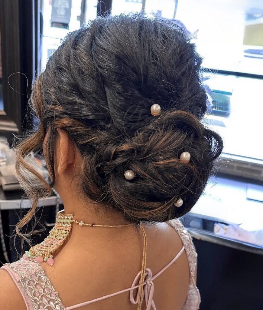 client with special occasion style bun