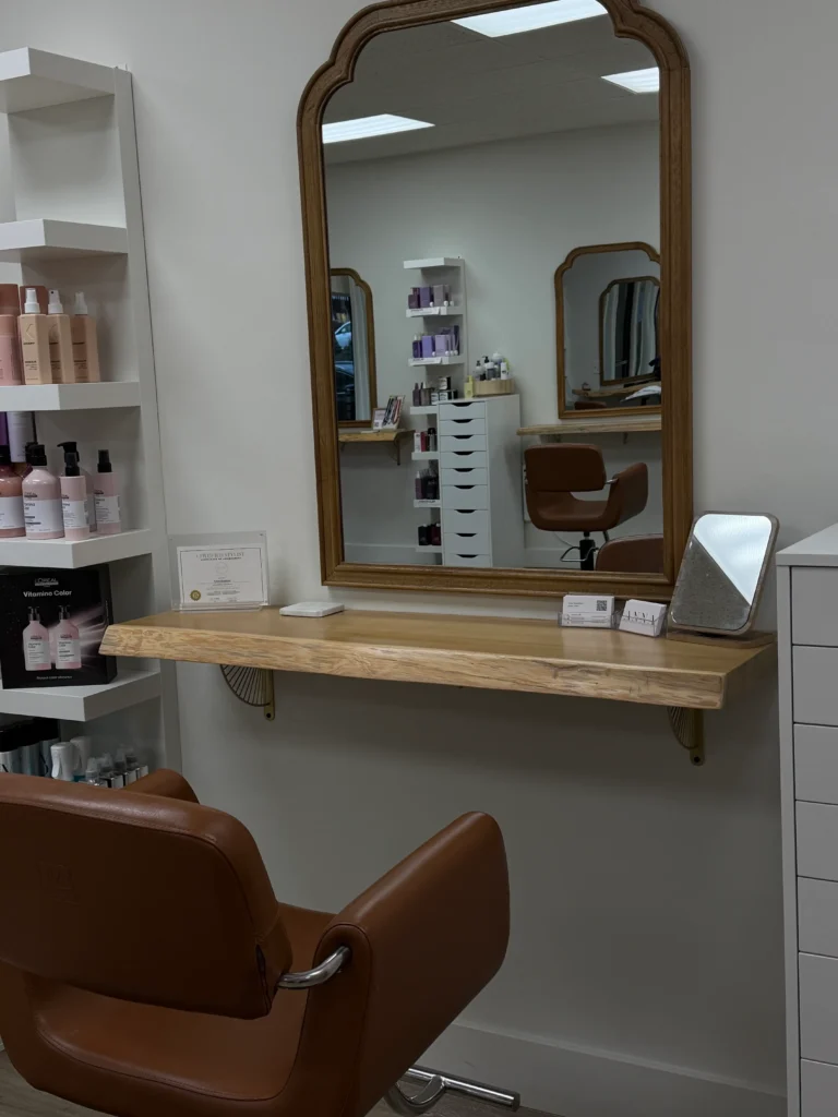 Styling station inside Anna Hair Studio in Lake Oswego
