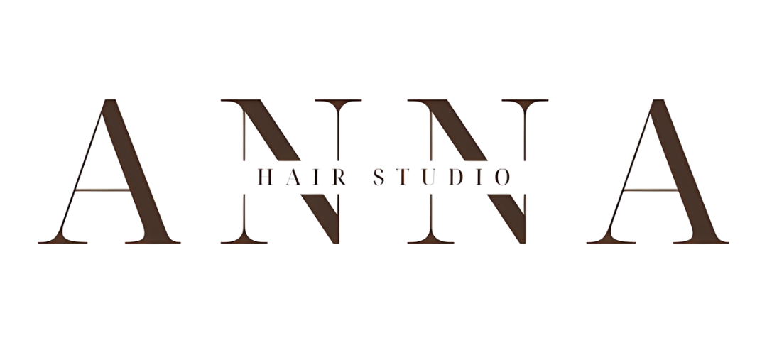 anna hair studio logo on invisible background